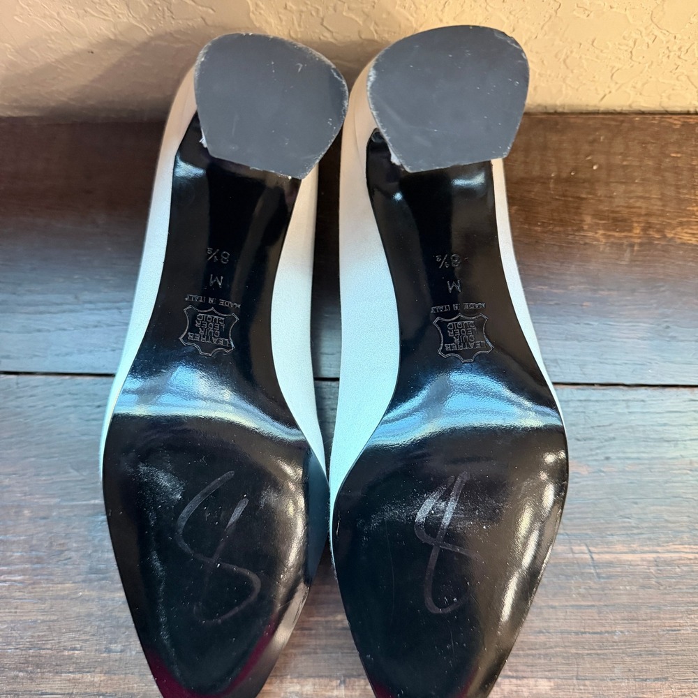 Yves Saint Laurent Ivory Satin Block Heel Pumps 8.5 M Vintage Made Italy YSL - Picture 4 of 5